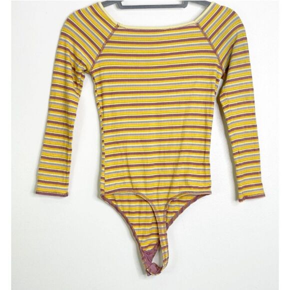 Free People Intimately Striped Long Sleeve Y2K Bodysuit Women's Size XS - Picture 5 of 6